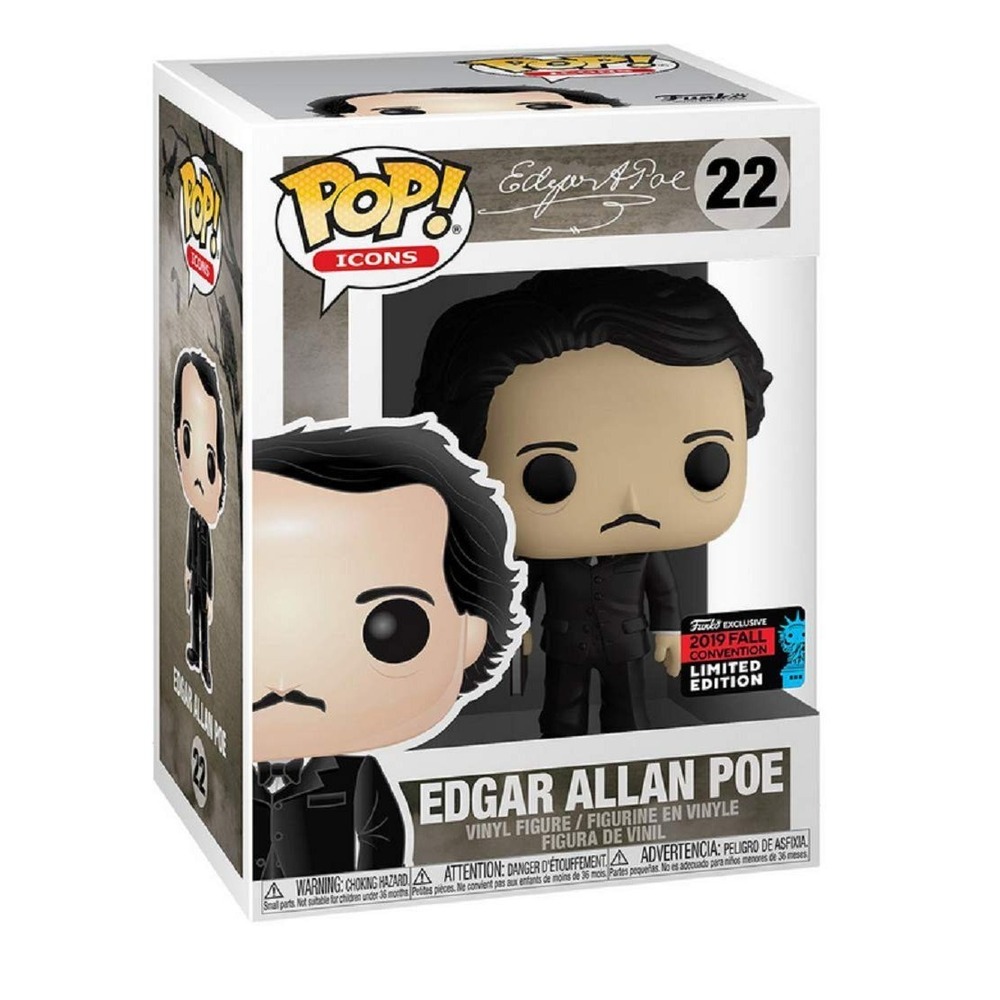 Funko Pop Icons Edgar Allan Poe Book 2019 NYCC Shared Sticker Exclusive Pop 22